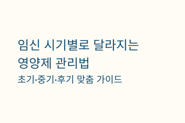 임산부 영양제 총정리｜임신 초기·중기·후기별 필요한 영양소 복용 기준 안내 유의사항